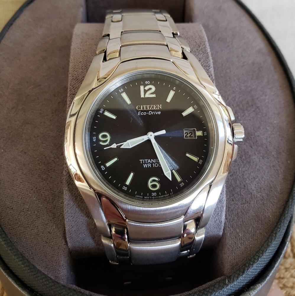Men's Citizen Eco-Drive Watch in Titanium
